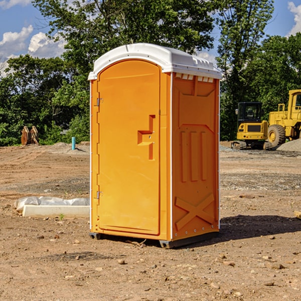 how often are the porta potties cleaned and serviced during a rental period in Bude MS